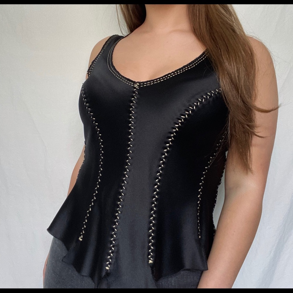 jane laug silk tank top